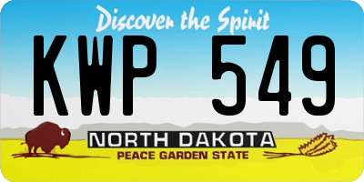 ND license plate KWP549