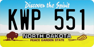 ND license plate KWP551