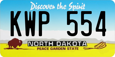 ND license plate KWP554