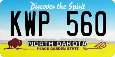 ND license plate KWP560