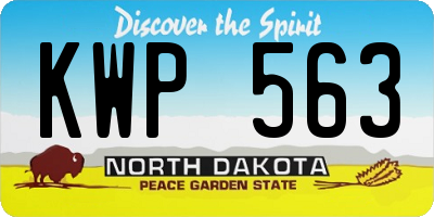 ND license plate KWP563