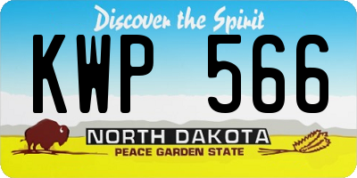 ND license plate KWP566