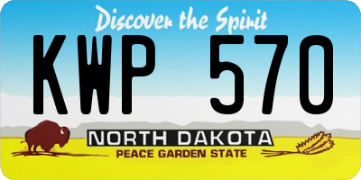 ND license plate KWP570