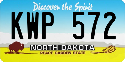 ND license plate KWP572