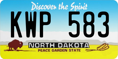 ND license plate KWP583