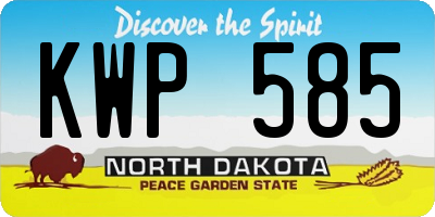 ND license plate KWP585