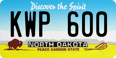 ND license plate KWP600