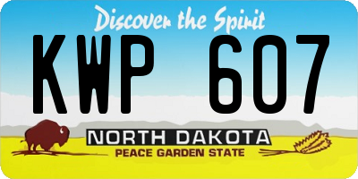 ND license plate KWP607