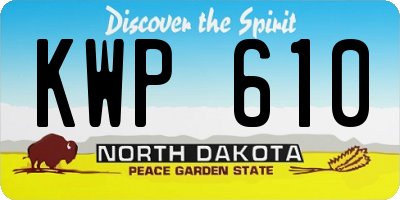 ND license plate KWP610