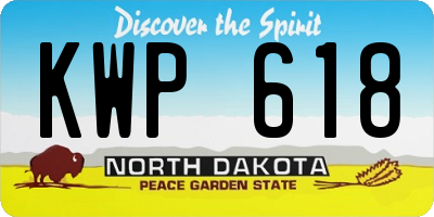 ND license plate KWP618