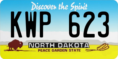 ND license plate KWP623