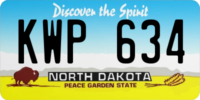 ND license plate KWP634