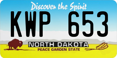 ND license plate KWP653