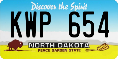 ND license plate KWP654