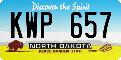 ND license plate KWP657