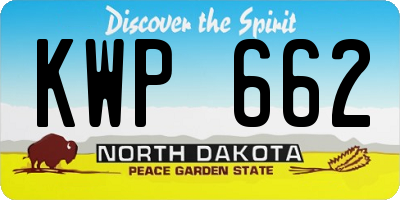 ND license plate KWP662