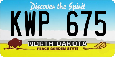 ND license plate KWP675