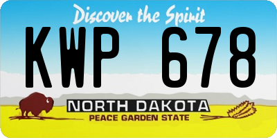 ND license plate KWP678