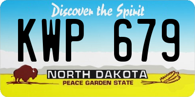 ND license plate KWP679