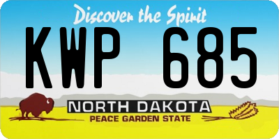 ND license plate KWP685