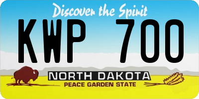 ND license plate KWP700