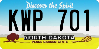 ND license plate KWP701