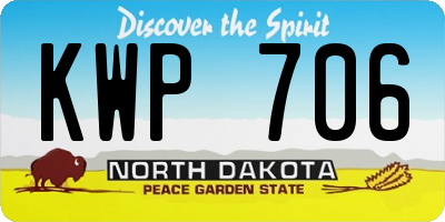 ND license plate KWP706
