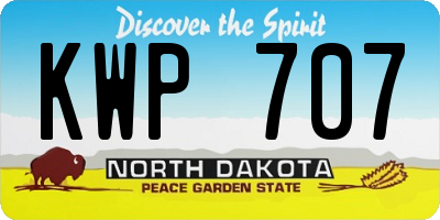 ND license plate KWP707