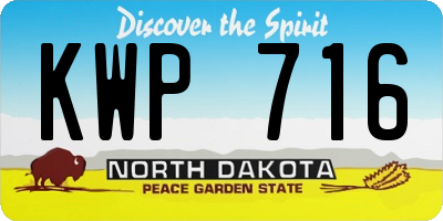 ND license plate KWP716
