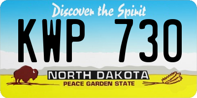 ND license plate KWP730