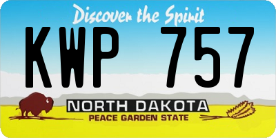 ND license plate KWP757
