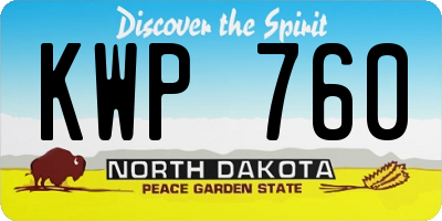 ND license plate KWP760