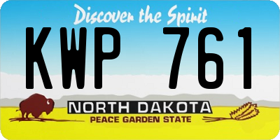 ND license plate KWP761