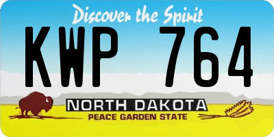 ND license plate KWP764