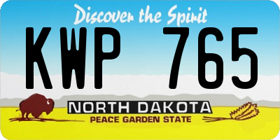 ND license plate KWP765