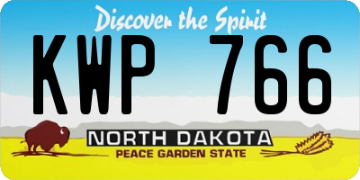 ND license plate KWP766