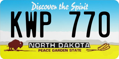 ND license plate KWP770