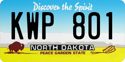 ND license plate KWP801