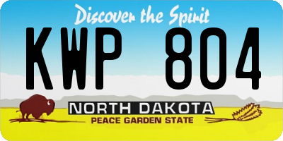 ND license plate KWP804