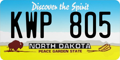 ND license plate KWP805