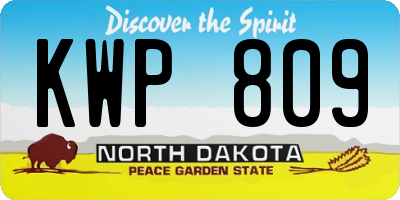 ND license plate KWP809
