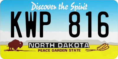 ND license plate KWP816