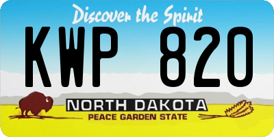 ND license plate KWP820