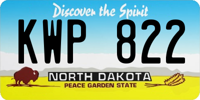 ND license plate KWP822