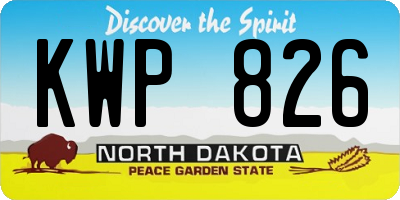 ND license plate KWP826