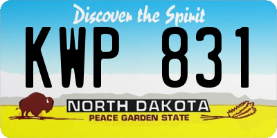 ND license plate KWP831