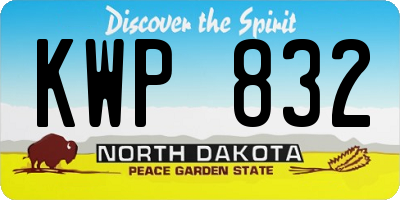 ND license plate KWP832