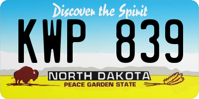 ND license plate KWP839