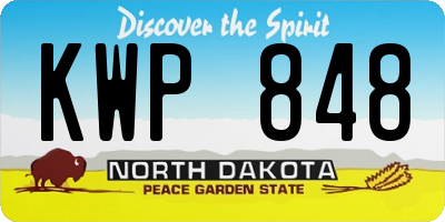 ND license plate KWP848