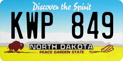 ND license plate KWP849